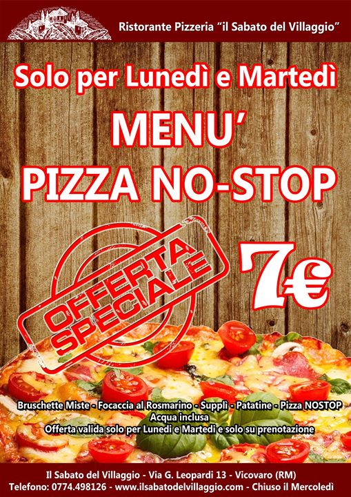 Scopri di più sull'articolo Offerta speciale Pizza NO STOP!